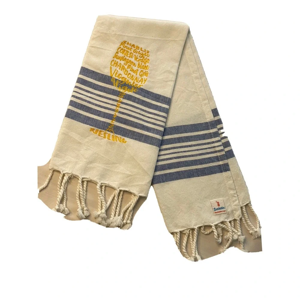 Beachable Wine Towels Set Funny Coastal Cottagecore Kitchen Bar Gift Decor